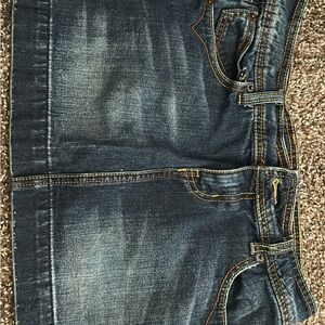 SO Women's Denim Midi Skirt - Blue